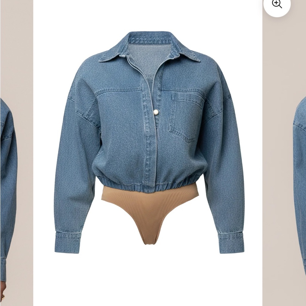 JLUXLABEL Unstoppable denim bodysuit size small - Picture 2 of 6